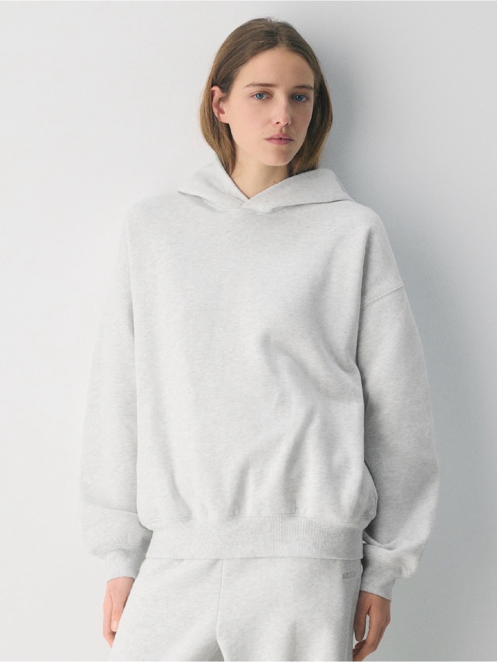 Aritzia Cozy Sweatfleece Mega Hoodie, Heather Cloud White, XS